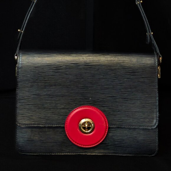 LOUIS VUITTON Epi Leather Friedland Bag Black Red Colorblock - Picture 1 of 16